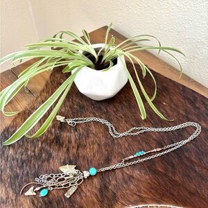 Justin Boots Silver and Turquoise Necklace
